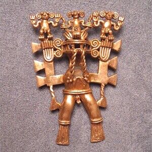 Vintage Quetzalcoatl Pendant Aztec Dimensional